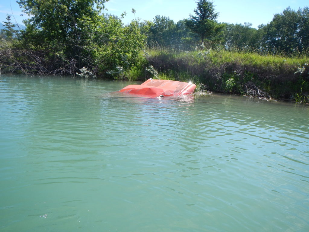 cars were used to hold the banks of the river way back then